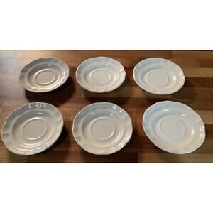 Vintage Set of 6 Pfaltzgraff TEA ROSE Coffee Tea Cup Saucers Made in USA